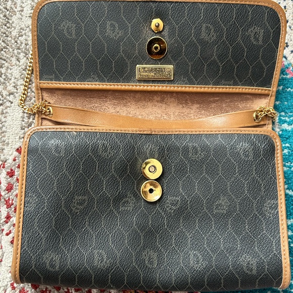 Vintage Christian Dior honeycomb canvas chain shoulder bag - Picture 7 of 9